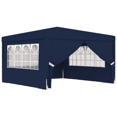 Emaga vidaxl namiot imprezowy ze ściankami, 4x4 m, niebieski, 90 g/m²