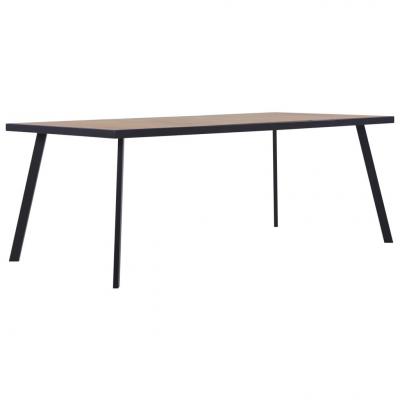 Emaga vidaxl stół jadalniany, jasne drewno i czerń, 180x90x75 cm, mdf