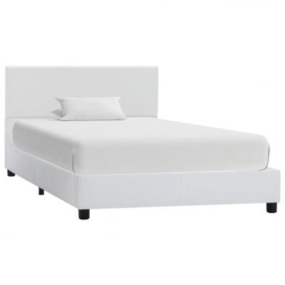 Emaga vidaxl rama łóżka, biała, sztuczna skóra, 100 x 200 cm