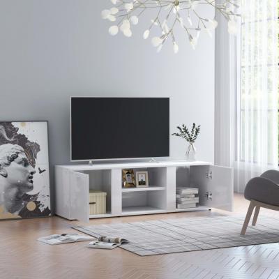 Emaga vidaxl szafka pod tv, wysoki połysk, biała, 120x34x37cm, płyta wiórowa