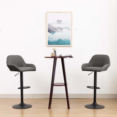 Emaga vidaxl krzesła barowe z podłokietnikami, 2 szt., ciemnoszare, tkanina