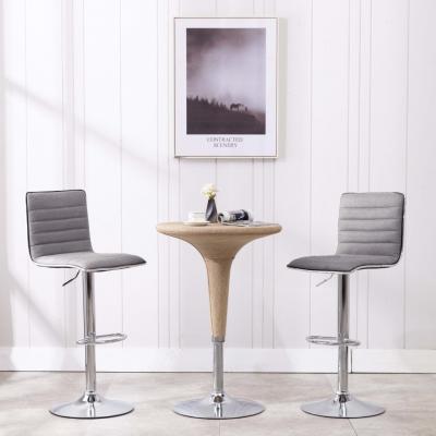 Emaga vidaxl krzesło barowe, jasnoszare, tapicerowane tkaniną