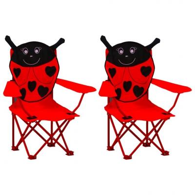 Emaga vidaxl krzesełka ogrodowe dla dzieci, 2 szt., czerwone, tkanina