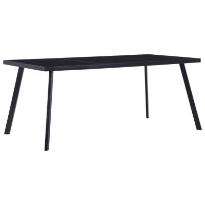 Emaga vidaxl stół jadalniany, czarny, 160 x 80 x 75 cm, szkło hartowane