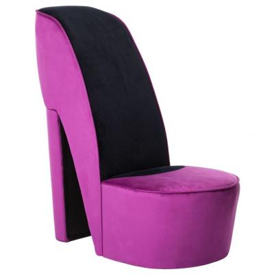 Emaga vidaxl fotel w kształcie buta na obcasie, fioletowy, aksamitny