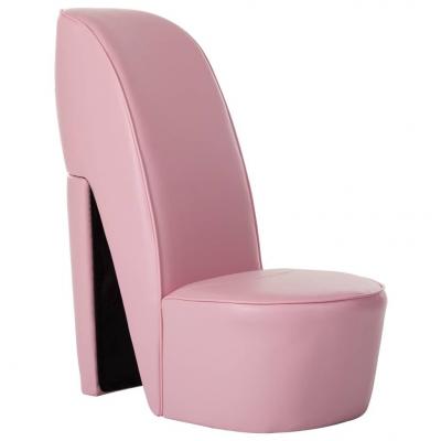 Emaga vidaxl fotel w kształcie buta na obcasie, różowy, sztuczna skóra