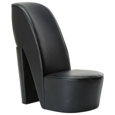 Emaga vidaxl fotel w kształcie buta na obcasie, czarny, sztuczna skóra