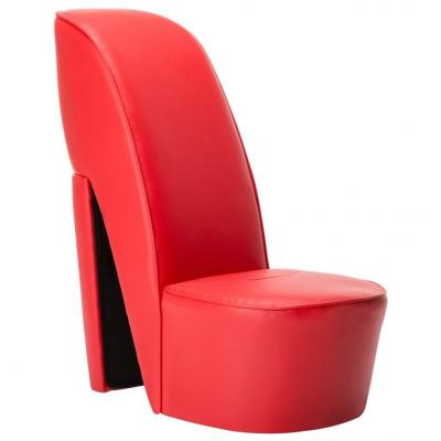 Emaga vidaxl fotel w kształcie buta na obcasie, czerwony, sztuczna skóra