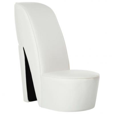 Emaga vidaxl fotel w kształcie buta na obcasie, biały, sztuczna skóra