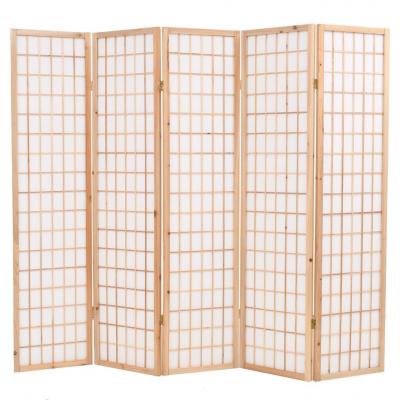 Emaga vidaxl parawan w stylu japońskim, 5 paneli, 200x170 cm, naturalny