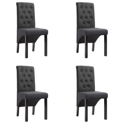 Emaga vidaxl krzesła do jadalni, 4 szt., ciemnoszare, tapicerowane tkaniną