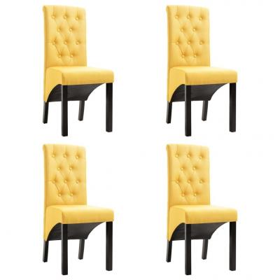 Emaga vidaxl krzesła do jadalni, 4 szt., żółte, tapicerowane tkaniną