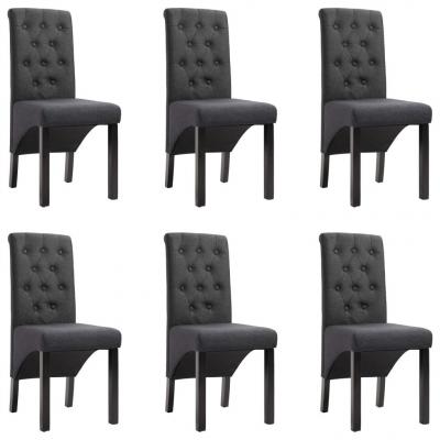 Emaga vidaxl krzesła do jadalni, 6 szt., ciemnoszare, tapicerowane tkaniną