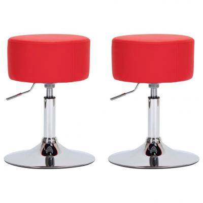 Emaga vidaxl stołki barowe, 2 szt., czerwone, sztuczna skóra