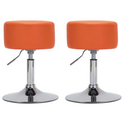 Emaga vidaxl stołki barowe, 2 szt., pomarańczowe, sztuczna skóra
