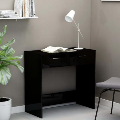 Emaga vidaxl biurko, czarne na wysoki połysk, 80x40x75 cm, płyta wiórowa