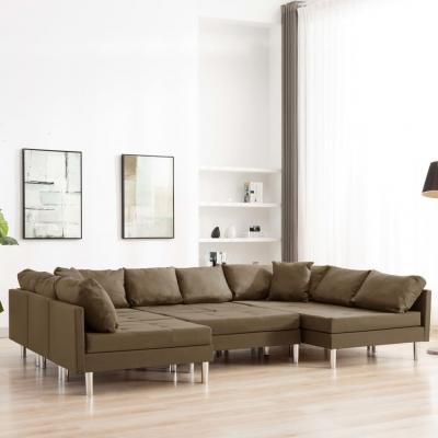 Emaga vidaxl sofa modułowa, tkanina, brązowa