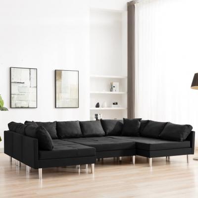 Emaga vidaxl sofa modułowa, tkanina, czarna