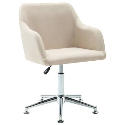 Emaga vidaxl obrotowe krzesło biurowe, kremowe, tkanina