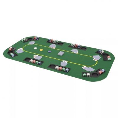 Emaga vidaxl składany blat do pokera dla 8 graczy, prostokątny, zielony