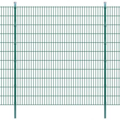 Emaga vidaxl panele ogrodzeniowe 2d z słupkami 2008x2230 mm 2 m zielone