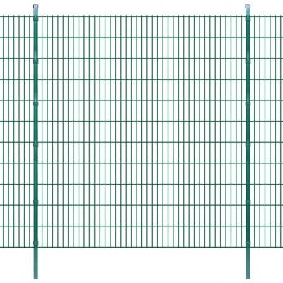 Emaga vidaxl 2d panele i słupki ogrodzeniowe 2008x2230 mm 26 m zielone