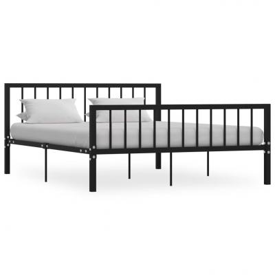 Emaga vidaxl rama łóżka, czarna, metalowa, 160 x 200 cm