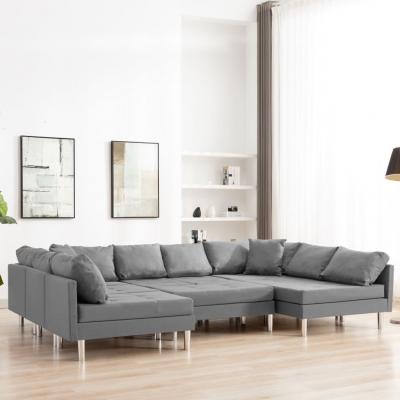Emaga vidaxl sofa modułowa, tkanina, jasnoszara