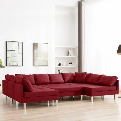Emaga vidaxl sofa modułowa, tkanina, kolor czerwonego wina