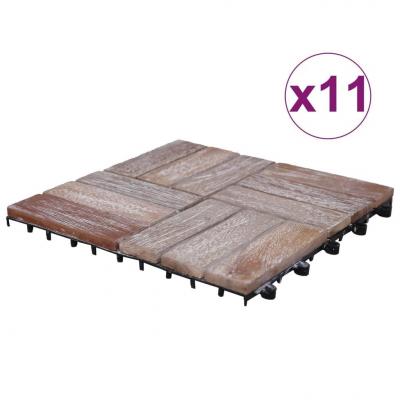 Emaga vidaxl płytki tarasowe, 11 szt., 30x30 cm, lite drewno z odzysku