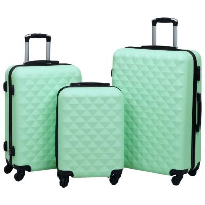 Emaga vidaxl zestaw twardych walizek na kółkach, 3 szt., miętowy, abs