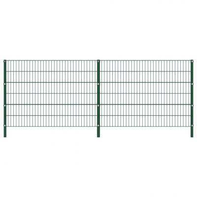 Emaga vidaxl panel ogrodzeniowy ze słupkami, żelazny, 3,4 x 1,2 m, zielony