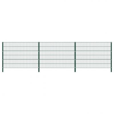 Emaga vidaxl panel ogrodzeniowy ze słupkami, żelazny, 5,1 x 1,2 m, zielony