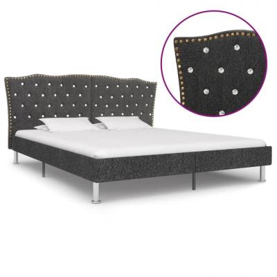 Emaga vidaxl rama łóżka, ciemnoszara, tapicerowana tkaniną, 180 x 200 cm