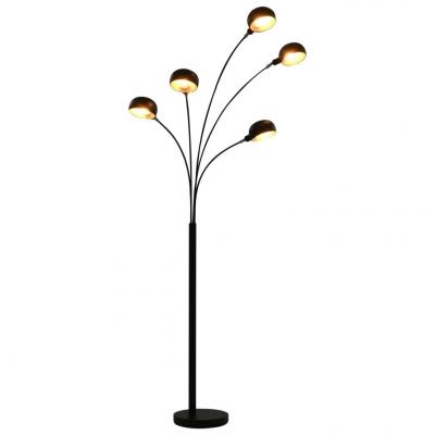 Emaga vidaxl lampa stojąca, 200 cm, 5 x e14, czarno-złota