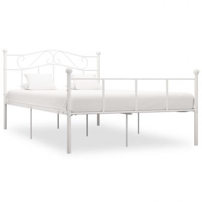 Emaga vidaxl rama łóżka, biała, metalowa, 120 x 200 cm