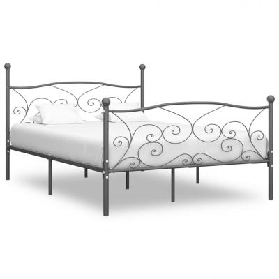 Emaga vidaxl rama łóżka, szara, metalowa, 160 x 200 cm