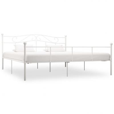 Emaga vidaxl rama łóżka, biała, metalowa, 180 x 200 cm