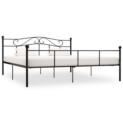 Emaga vidaxl rama łóżka, czarna, metalowa, 180 x 200 cm