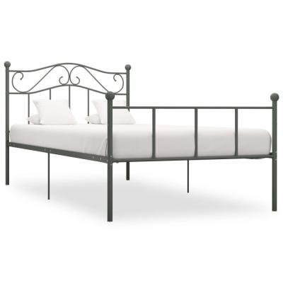 Emaga vidaxl rama łóżka, szara, metalowa, 100 x 200 cm
