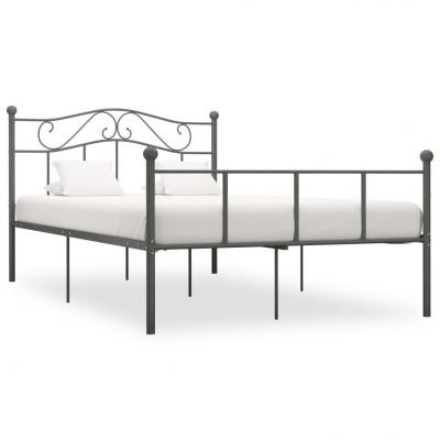 Emaga vidaxl rama łóżka, szara, metalowa, 140 x 200 cm