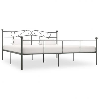 Emaga vidaxl rama łóżka, szara, metalowa, 200 x 200 cm