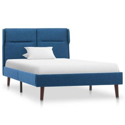 Emaga vidaxl rama łóżka, niebieska, tapicerowana tkaniną, 100 x 200 cm