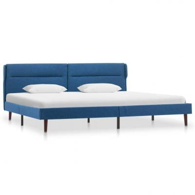 Emaga vidaxl rama łóżka, niebieska, tapicerowana tkaniną, 180 x 200 cm