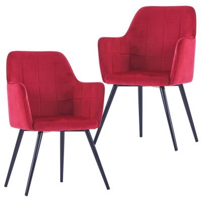 Emaga vidaxl krzesła stołowe, 2 szt., ciemnoczerwone, aksamitne