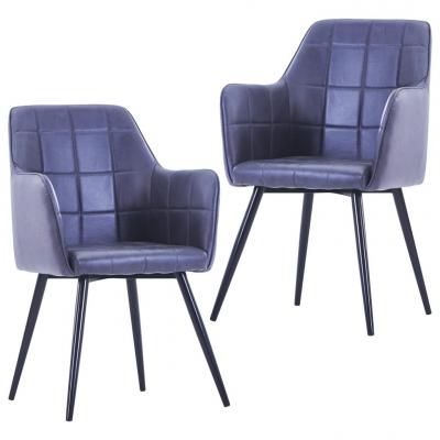 Emaga vidaxl krzesła stołowe, 2 szt., szare, sztuczna skóra zamszowa