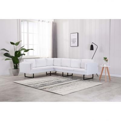 Emaga vidaxl sofa narożna, tapicerowana sztuczną skórą, biała