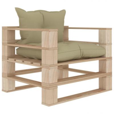 Emaga vidaxl ogrodowe siedzisko z palet, z kremowymi poduszkami, drewniane