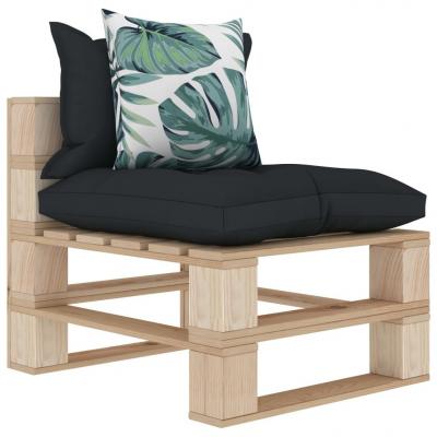 Emaga vidaxl ogrodowe siedzisko z palet z poduszkami w 2 kolorach, drewniane
