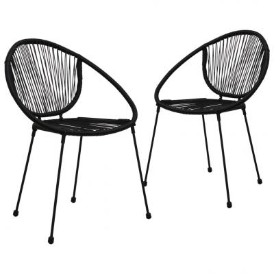 Emaga vidaxl krzesła ogrodowe, 2 szt., rattan pvc, czarne
